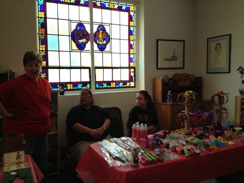 Members of the church selling their crafts