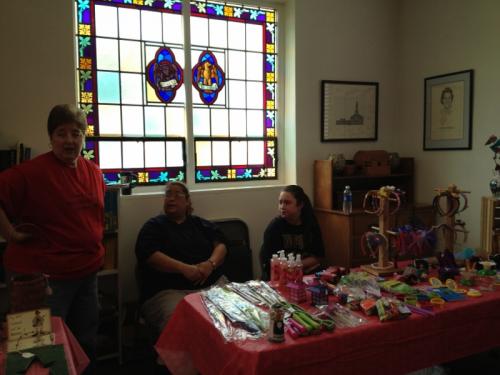 Members of the church selling their crafts